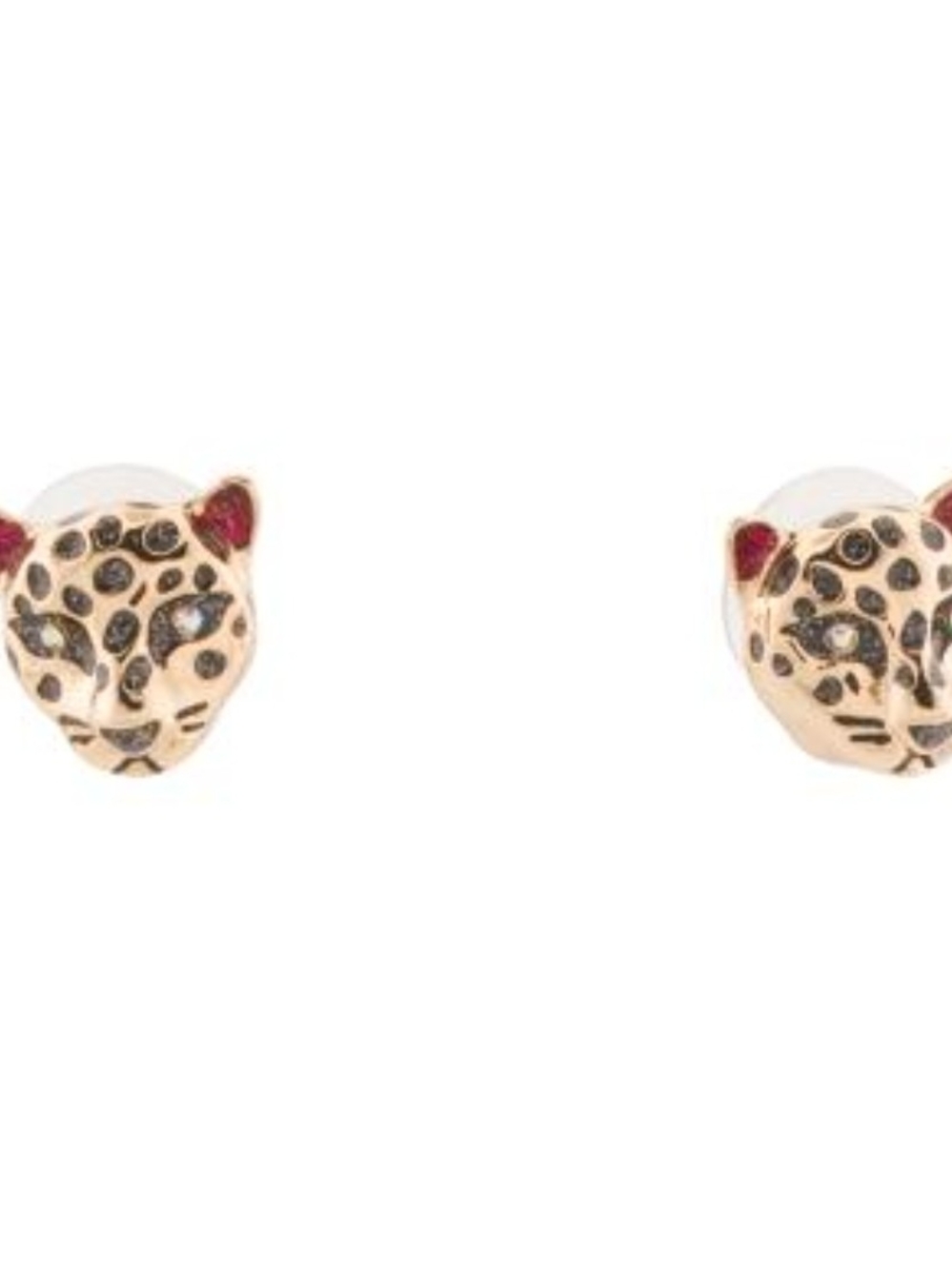 💛▪️Betsey Johnson▪️  Leopard Head Stud Earrings - Rose Gold Tone